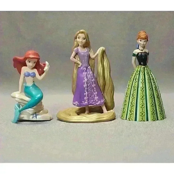 Disney Other - Disney Princess Figurines Rapunzel, Ariel & Frozen Anna Toys Dolls Cake Toppers